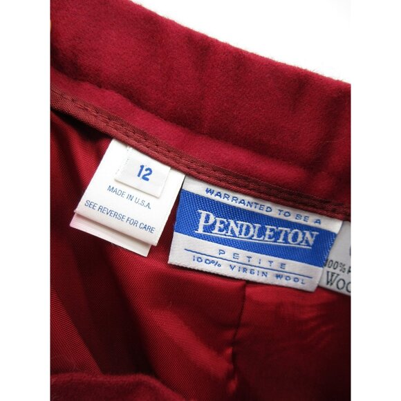 VINTAGE Pendleton Skirt 12 Petites Virgin Wool A-Line Career Slit 90s - Picture 7 of 11